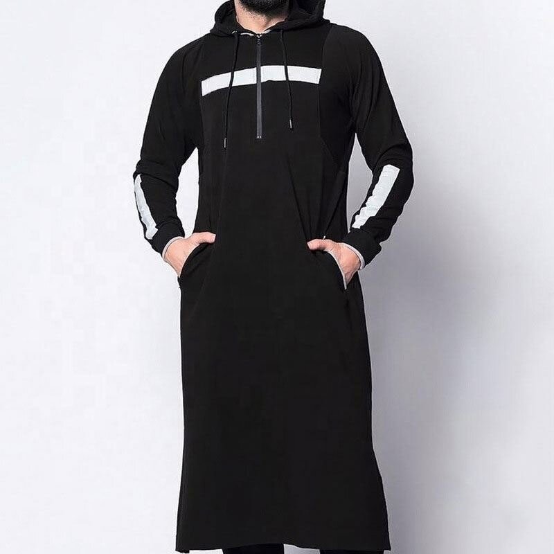 Men's Robe - New Plus Size Middle East Islamic Hooded Thobe Arabic Men Traditional Muslim Abaya