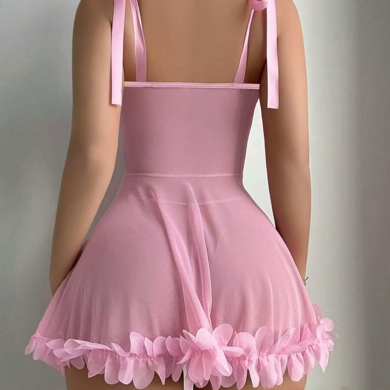 Women's Nightdress - European American Style Sexy Summer Skinny Collarless Chest Pad Comfortable Sweet Style