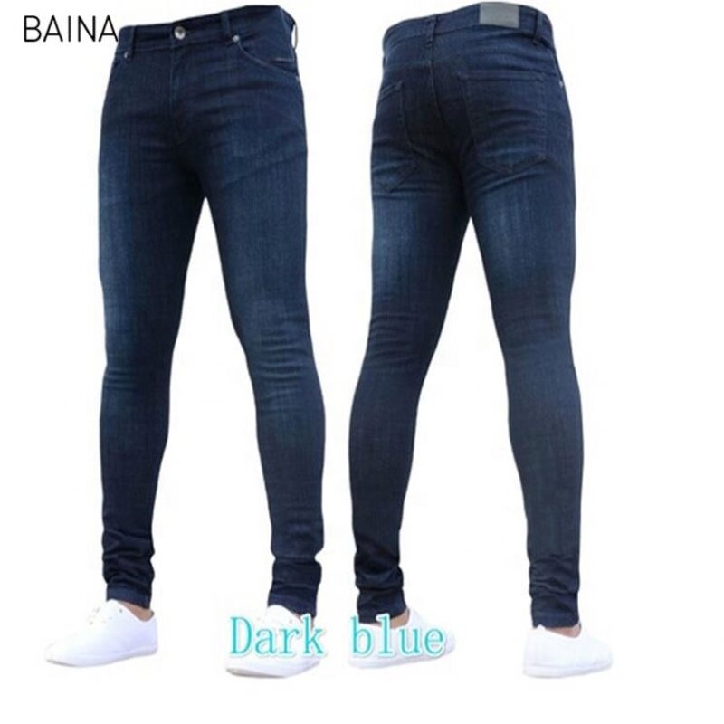 Men's Jeans - Stretch Denim Autumn Black Tight Slim-Fit Pants