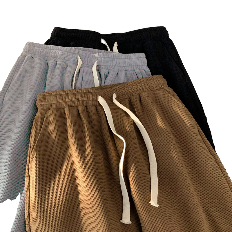 Men's Shorts - Summer Waffle Five-Point Loose Casual Sports Style