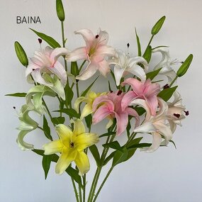 Artificial Leaves - In Stock Long Branch Pu 3-head Tulip for Decoration
