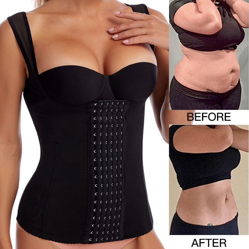 Women's Shapewear - Postpartum Waist Cincher Top Firm Control Body Shaper with Push Vest Style Tummy Control