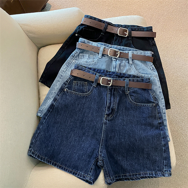 Women's Shorts - Summer Denim High Waist Simple Slimming Loose Wide Leg