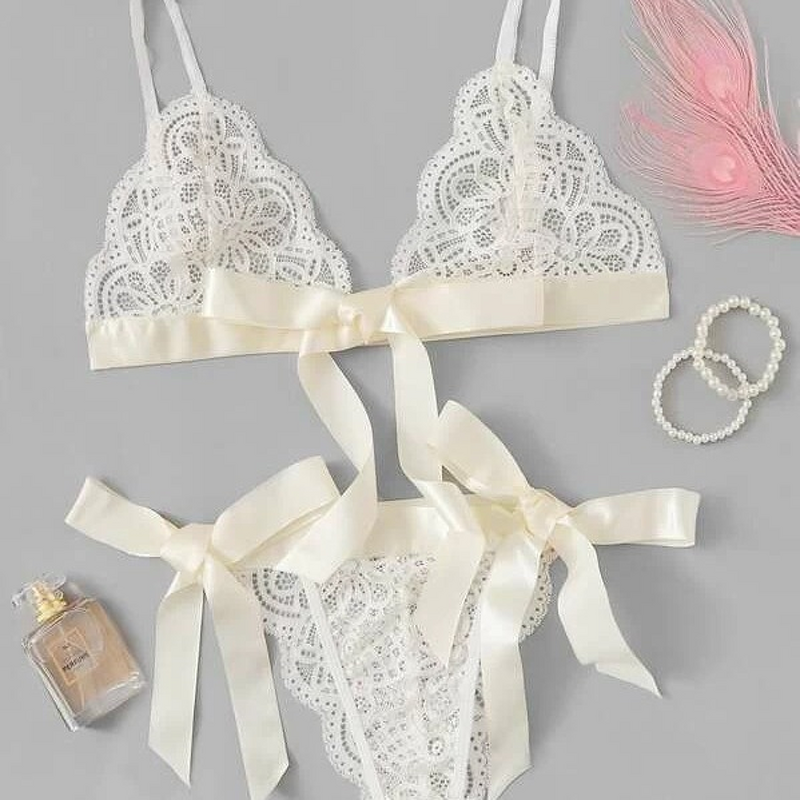 Women's Lingerie Set - European American New Style Sexy Solid Color Hollow Polyester Cotton Factory