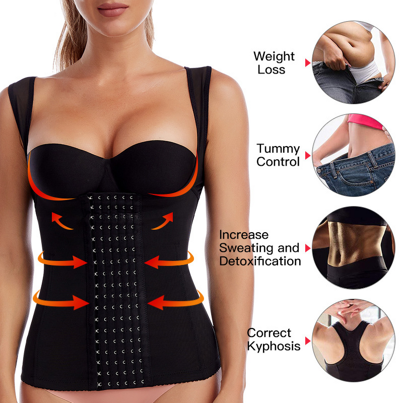 Women's Shapewear - Postpartum Waist Cincher Top Firm Control Body Shaper with Push Vest Style Tummy Control
