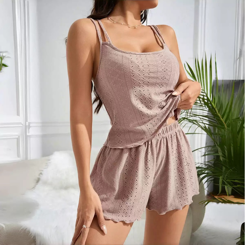 Women's Pajamas - Casual Shorts Camisole Homewear European American Style Summer Breathable