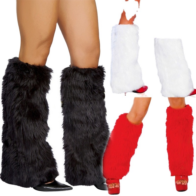 Leg Warmers - Christmas Plush Pair of Costume Accessories for Stage Performance and Outfit