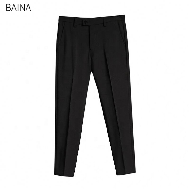 Men's Pants - Plus Size Solid Color Business Wear Formal Casual Suit Trousers