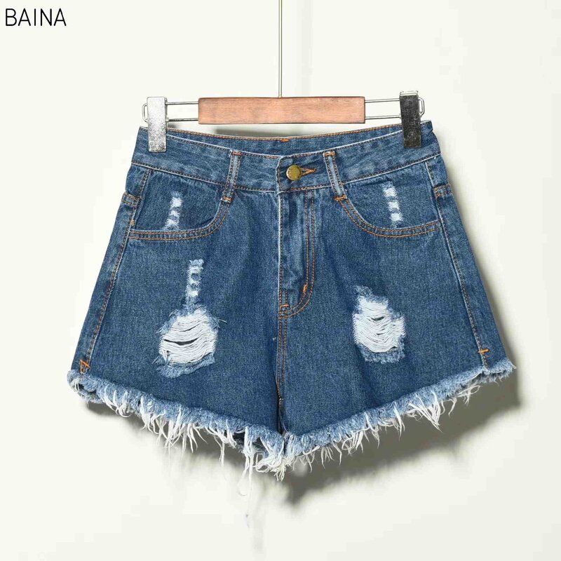 Women's Jeans Shorts - Wholesale Stretch Ripped Denim Elastic Summer Plus Large Size