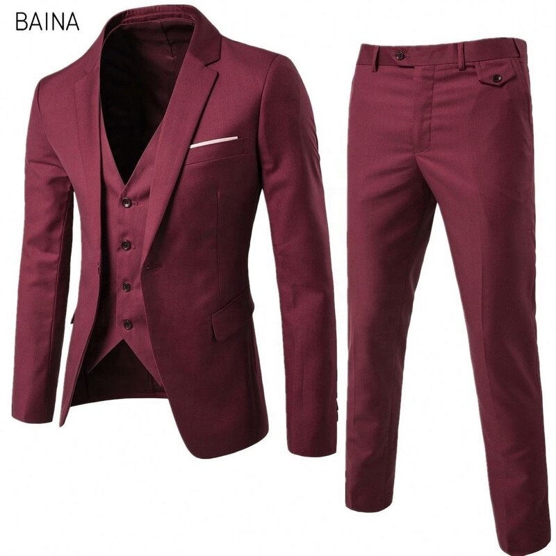 Men's Suits - 2026 Formal 3 Pcs Blazer Vest Pants Slim Fit