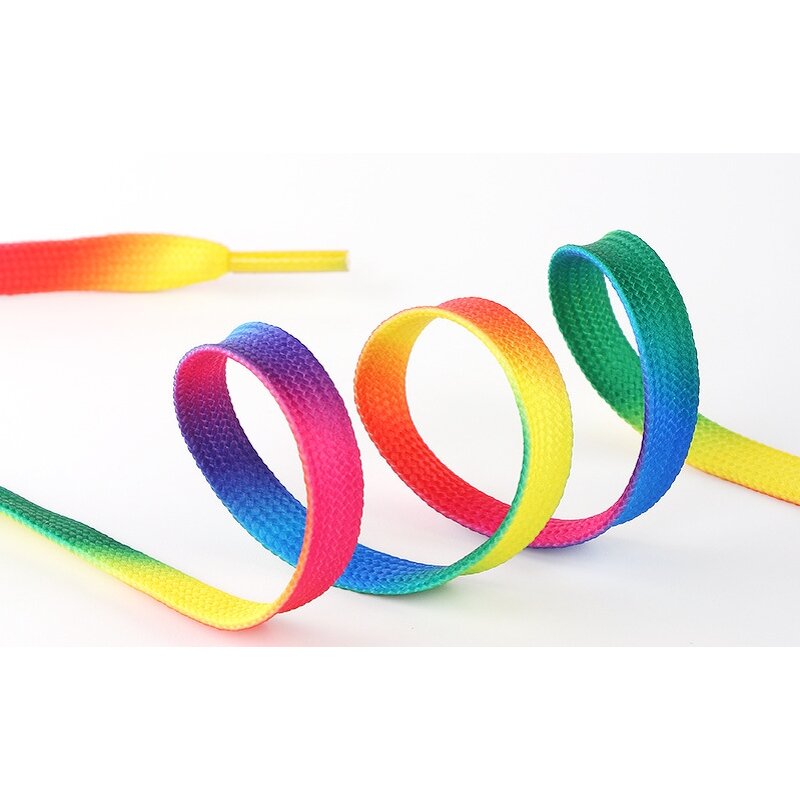 Shoelaces Manufacturer - Rainbow Flat Fashion for Canvas Sport White Shoes