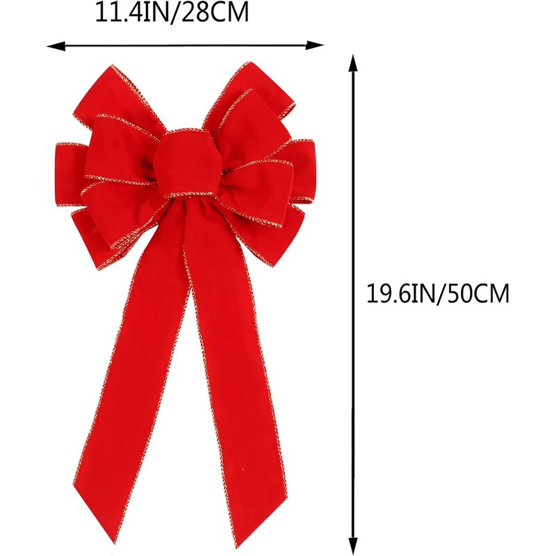 Christmas Bow Decoration - Extra-large Red for Holiday Scene Setting Door