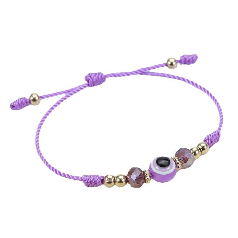 Devil's Eye Bracelet - Crystal Beaded Lucky Adjustable Braided