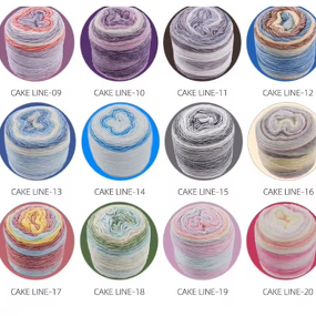 Cake Yarn Manufacturer - Art Rainbow Multicolor Blended Gradient for Knitting DIY