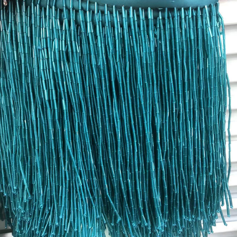 Fringe Trim - 16cm Gold/Silver Handmade Heavy Beaded for Garment Accessories