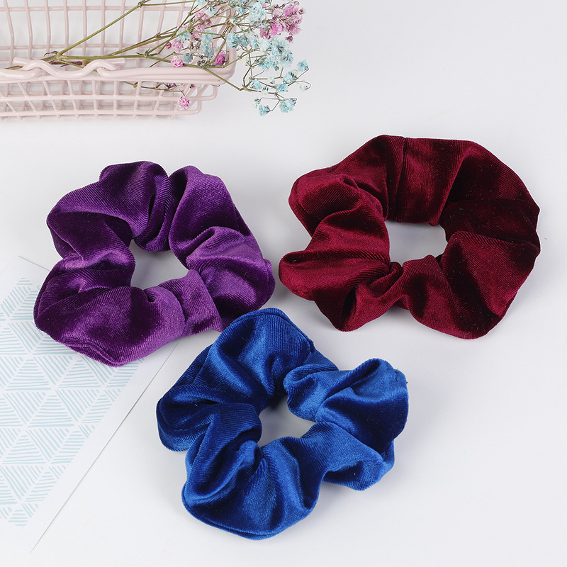 Hair Accessories - Colored Velvet Scrunchies Popular Colorful for Girls
