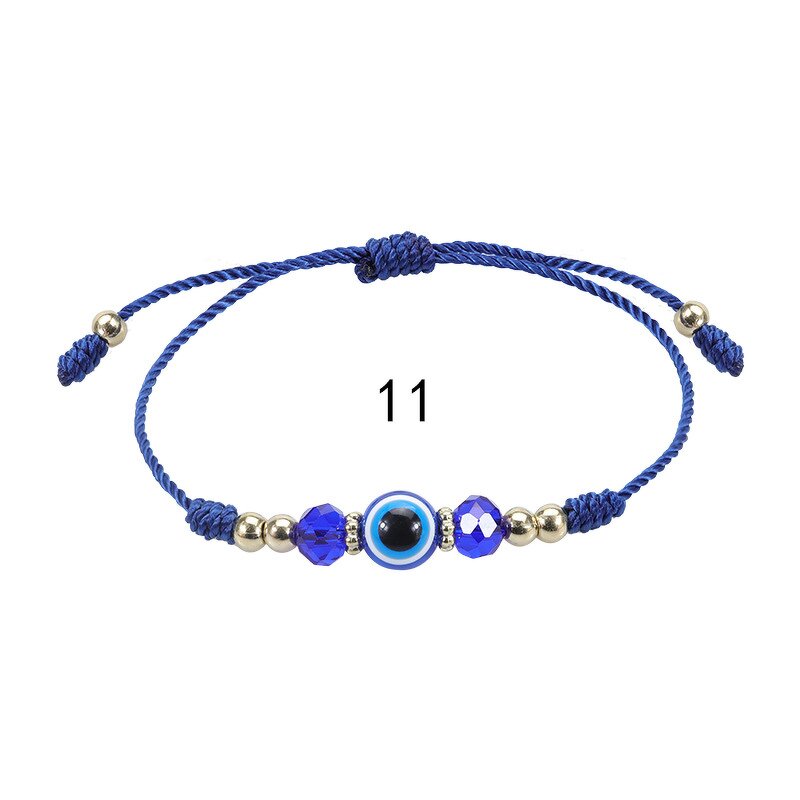 Devil's Eye Bracelet - Crystal Beaded Lucky Adjustable Braided
