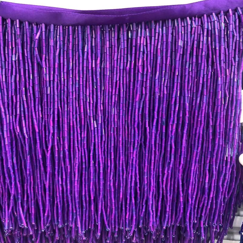 Fringe Trim - 16cm Gold/Silver Handmade Heavy Beaded for Garment Accessories