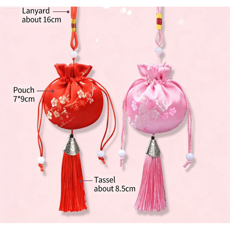 Tassel Pouch - Empty Portable Blessing Auspicious Bag for Carrying Blessings