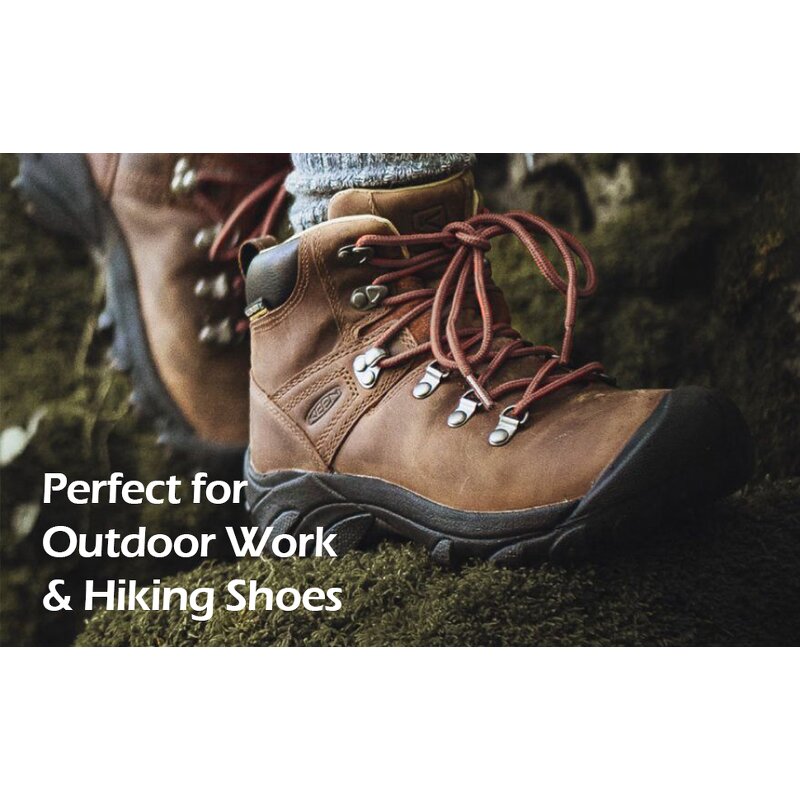 Boot Laces - Round for Outdoor Work & Hiking Pure Cotton Waxed for Adults Kids