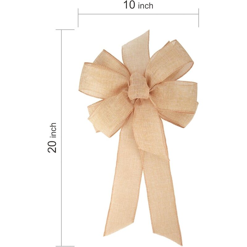 Christmas Bow Decoration - Extra-large Linen for Holiday Scene Setting Door