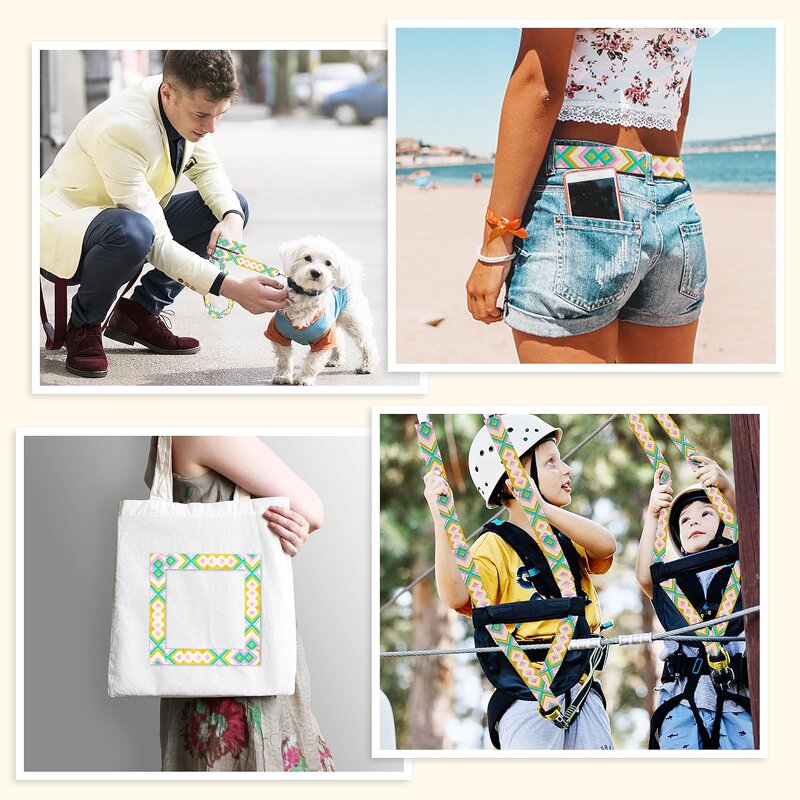 Jacquard Webbing - Polyester Patterned Belt Straps for Purse Backpack