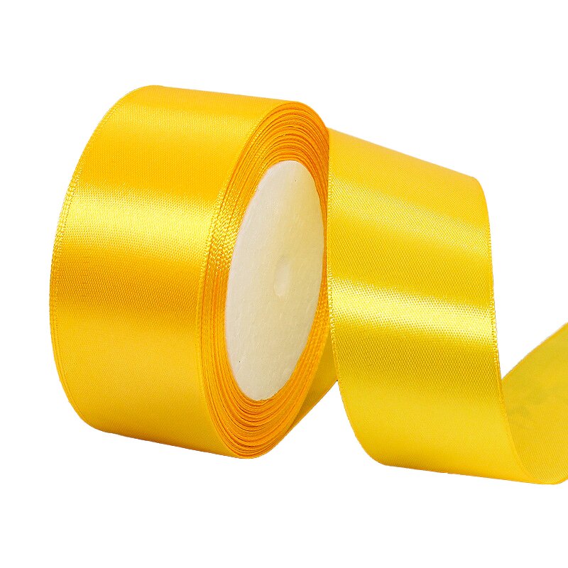 Satin Ribbon Manufacturer - GE 05 Recycled Woven 1.5 Inch Yellow Polyester