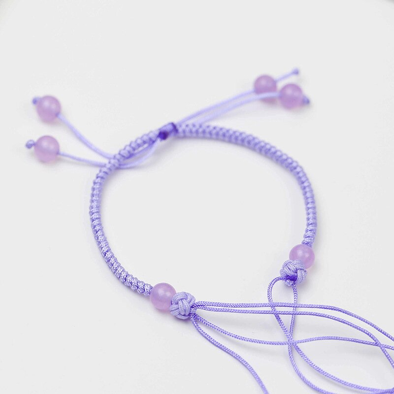 Rope Bracelet - Original Handmade Red Agate Semi-finished with Beads DIY