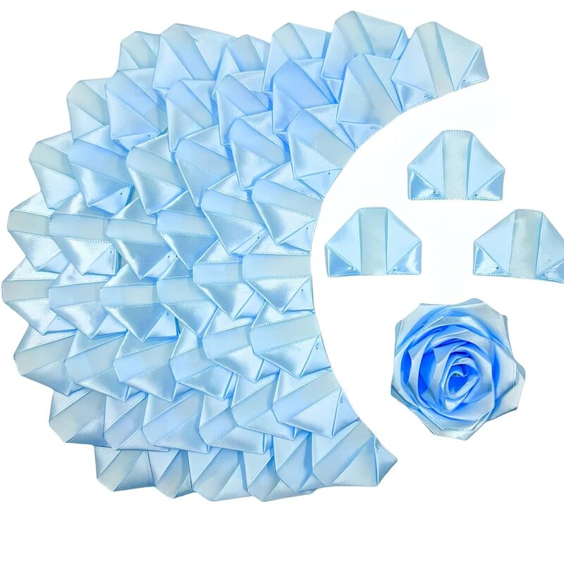 Hand-made Ribbon Rose - Polyester Flower Semi-finished Material for Beginner