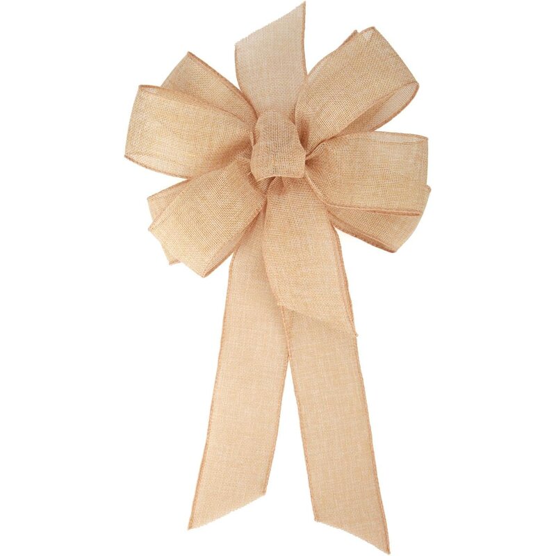 Christmas Bow Decoration - Extra-large Linen for Holiday Scene Setting Door
