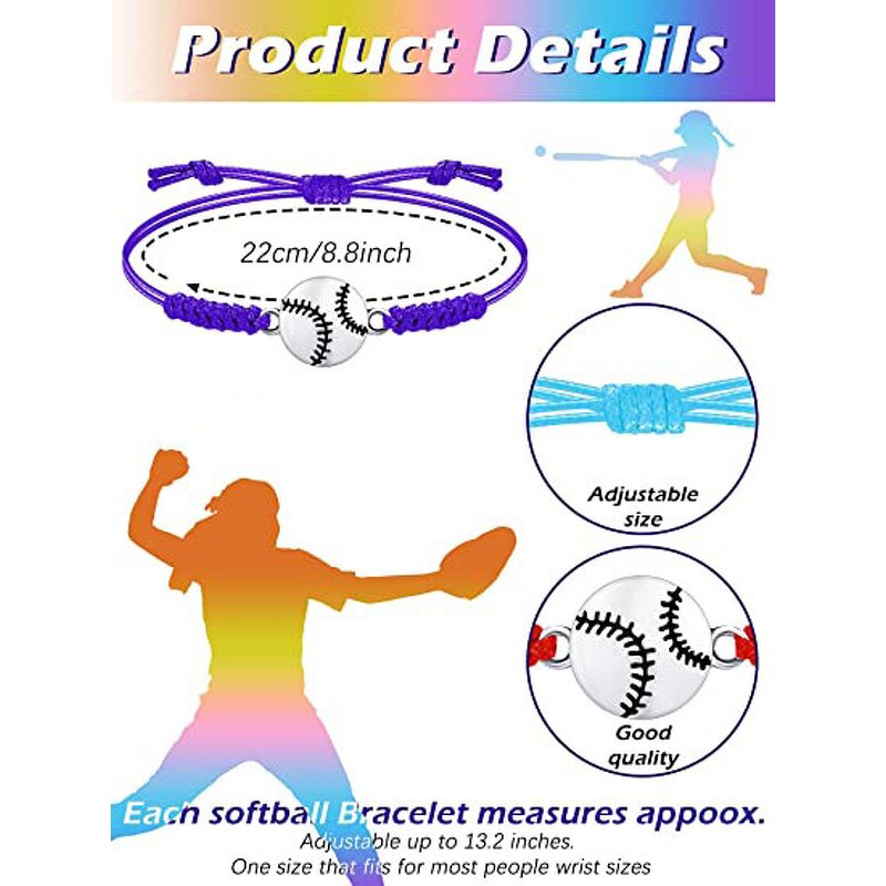 Sports Bracelet - Hand-woven Colorful for Football Basketball Volleyball Tennis