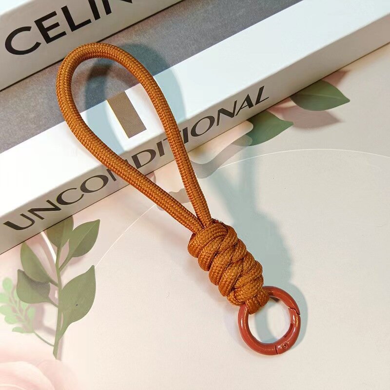 Mobile Phone Lanyard - 12CM Creative Short Braided Rope Key Ring Detachable