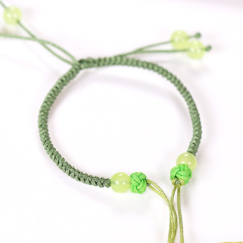 Rope Bracelet - Original Handmade Red Agate Semi-finished with Beads DIY