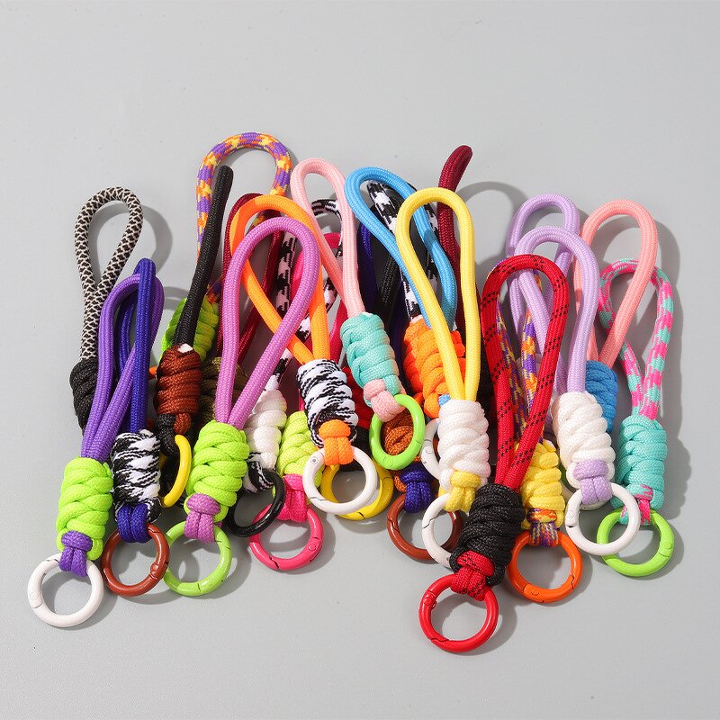 Mobile Phone Lanyard - 12CM Creative Short Braided Rope Key Ring Detachable