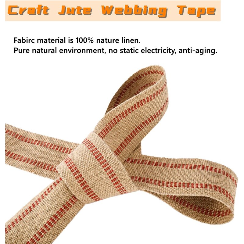 Jute Webbing Tape - for Chair Repair Crafting Burlap Ribbon Upholstery Custom