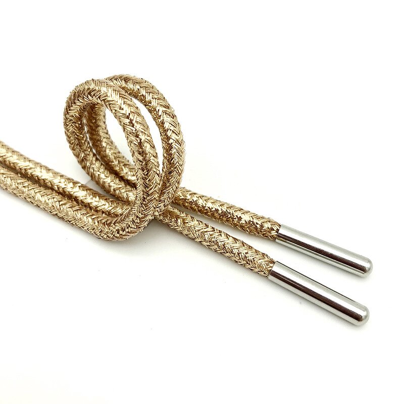 Fashion Shoelace - Gold Silver Shiny Silk for Circle Sports
