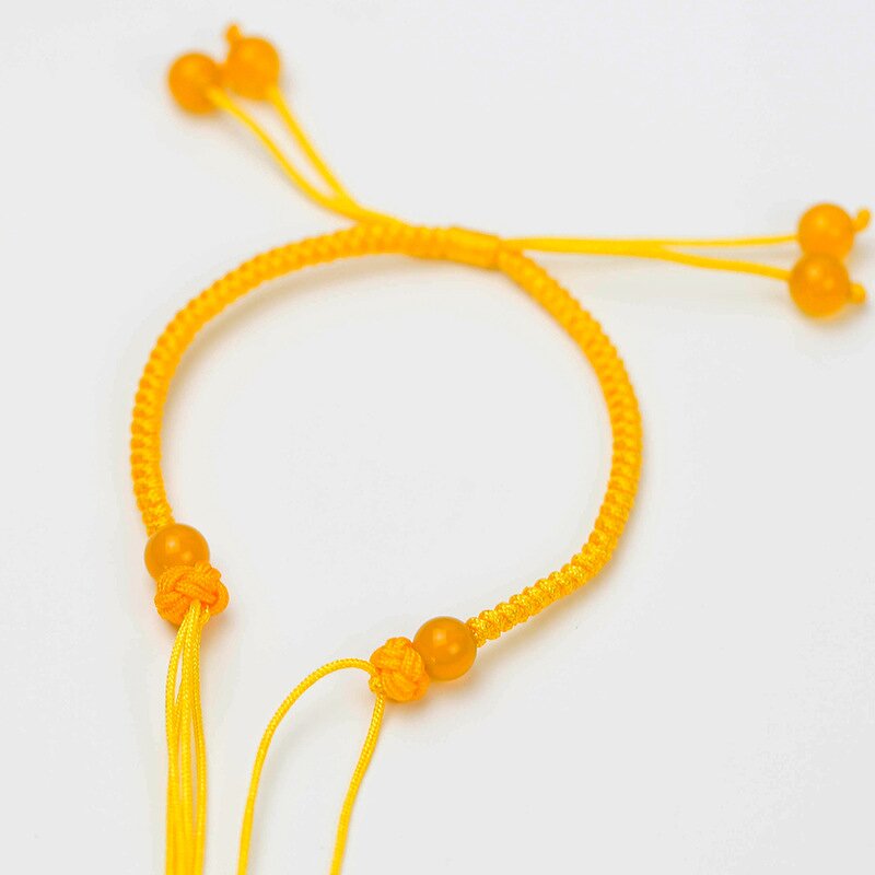 Rope Bracelet - Original Handmade Red Agate Semi-finished with Beads DIY