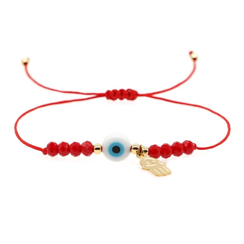 Evil Eye Bracelet - Crystal Bead Couple Friendship Good Luck Hand-woven