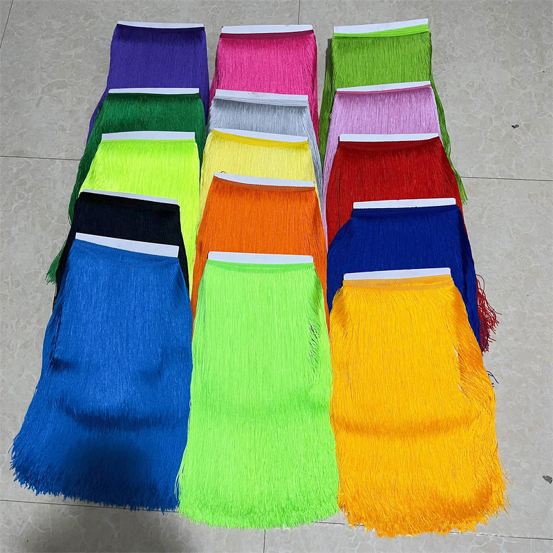 Fringe Trim - White Yellow 100% Polyester Wholesale