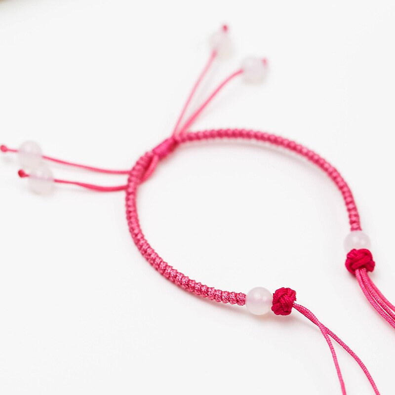 Rope Bracelet - Original Handmade Red Agate Semi-finished with Beads DIY