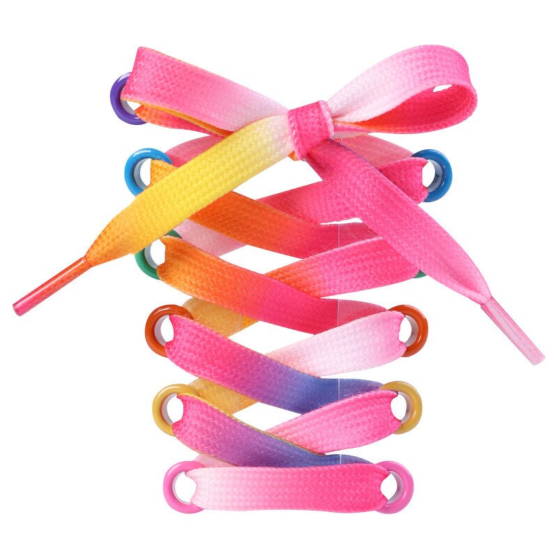 Shoelaces Manufacturer - Rainbow Flat Fashion for Canvas Sport White Shoes