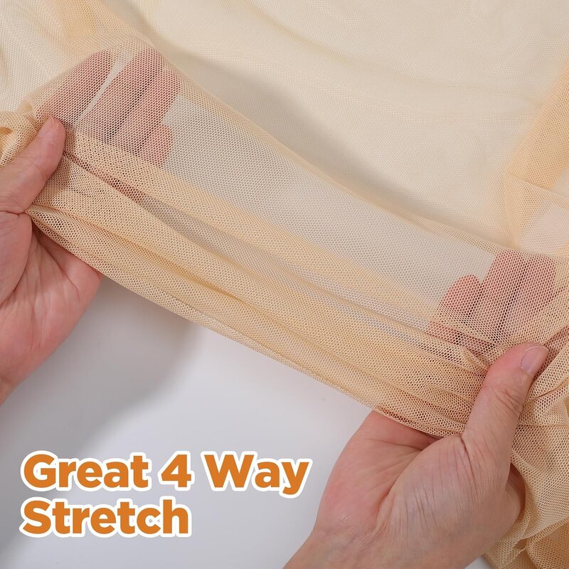 Power Mesh Fabric - Lightweight Sheer Nylon Spandex Stretch for Dancewear