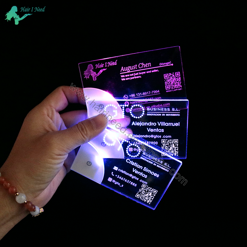 Acrylic Business Card - Custom Logo High Quality Printing Design Unique Light up LED