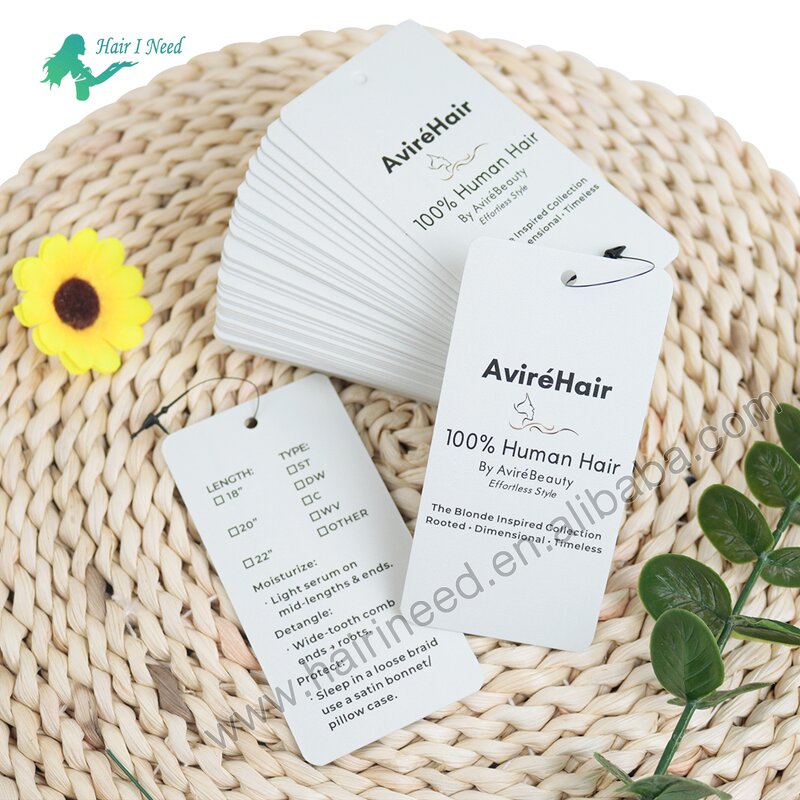 Hang Tag - Custom Printing Paper Clothing Wig Hair Extension Luxury Swing with String