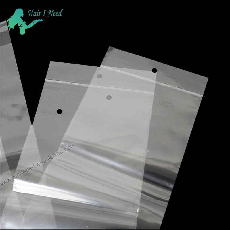 Hair Extension Packaging Bag - Plastic Closure Self Sealing Adhesive Transparent