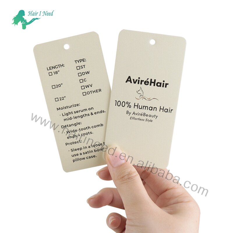 Hang Tag - Custom Printing Paper Clothing Wig Hair Extension Luxury Swing with String