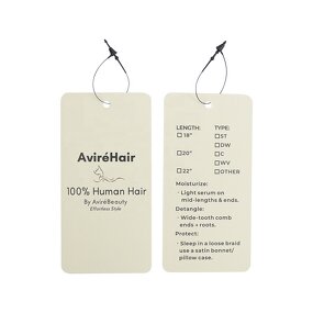 Hang Tag - Custom Logo Round Corner for Hair Extension Wigs Clothing Paper