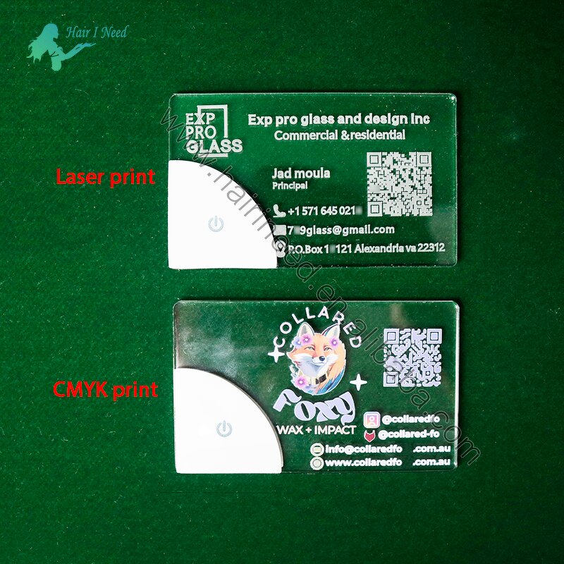 LED Business Card - Customization QR Code Acrylic Colorful Light Designer