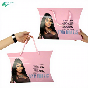 Hair Packaging Box - Elegant Custom with Handle Wig Bundles Pillow Storage