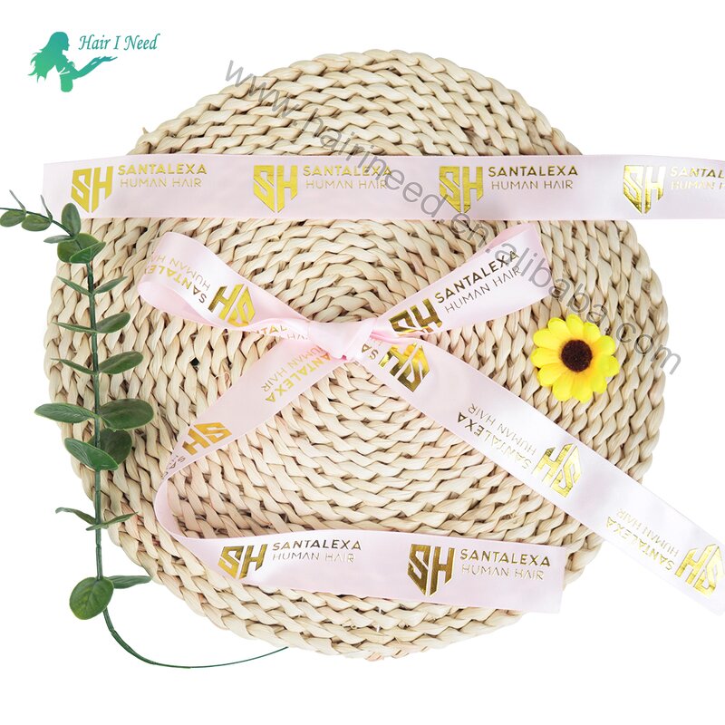 Satin Ribbon - Custom Printing Gold Foil Silk Screen Printed Gift Hair Bow Roll